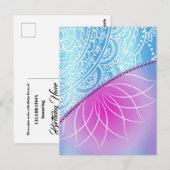 Invitation d'anniversaire dentelle et perle (Devant / Derrière)