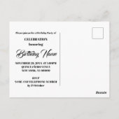 Invitation d'anniversaire Dentelle & Perle (Dos)