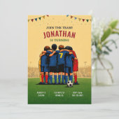 Invitation d'anniversaire d'équipe de football (Debout devant)