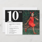 Invitation d'anniversaire des 10 ans chic filles p (Devant)