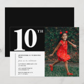 Invitation d'anniversaire des 10 ans chic filles p (Devant / Derrière)