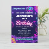 Invitation d'anniversaire des 10 ans thème rétro 9 (Debout devant)