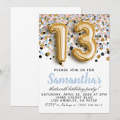 Invitation d'anniversaire des 13 ans (Devant / Derrière)