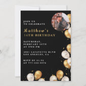 Invitation d'anniversaire des 14 ans Black Gold Ba (Devant)