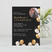 Invitation d'anniversaire des 14 ans Black Gold Ba (Debout devant)