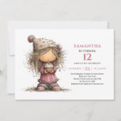 Invitation d'anniversaire des 14 ans d'une fille d (Devant)