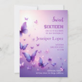 Invitation d'anniversaire des 16 ans - Papillon Vi (Devant)
