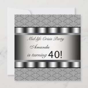 Invitation d'anniversaire des 40 ans en noir