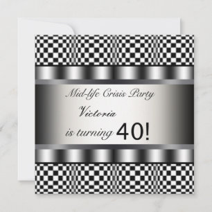 Invitation d'anniversaire des 40 ans en noir
