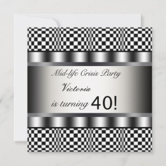 Invitation d'anniversaire des 40 ans en noir