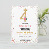 Invitation d'anniversaire des 4 ans de princesse (Debout devant)