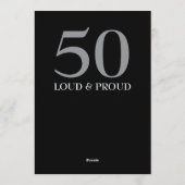 Invitation d'anniversaire des 50 ans drôle et clai (Dos)