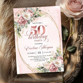 Invitation d'anniversaire des 50 ans Minimal Elega