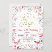 Invitation d'anniversaire des adolescentes Fleur s (Devant)
