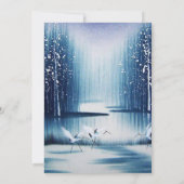 Invitation d'anniversaire des aigrettes d'hiver (Dos)