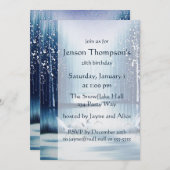 Invitation d'anniversaire des aigrettes d'hiver (Devant / Derrière)