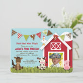 Invitation d'anniversaire des amis de la ferme (Debout devant)