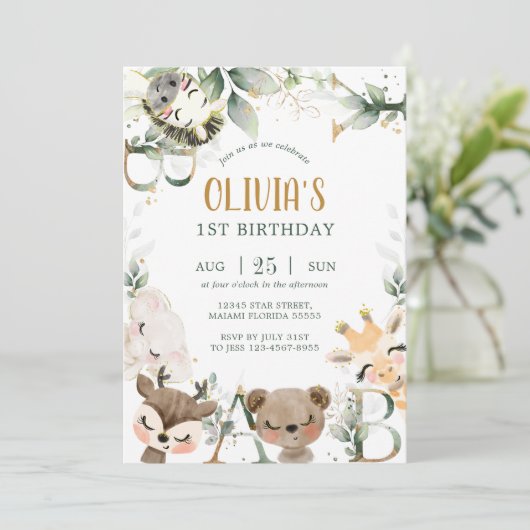 Invitation d'anniversaire des amis de la forêt for (Debout devant)