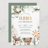 Invitation d'anniversaire des amis de la forêt for (Devant / Derrière)