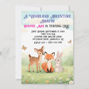 Invitation d'anniversaire des amis de la forêt for