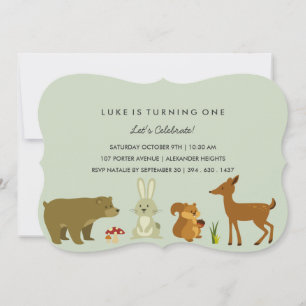 Invitation d'anniversaire des amis de la forêt ver