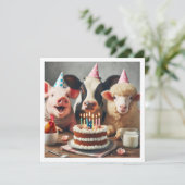 Invitation d'anniversaire des animaux de ferme, an (Debout devant)