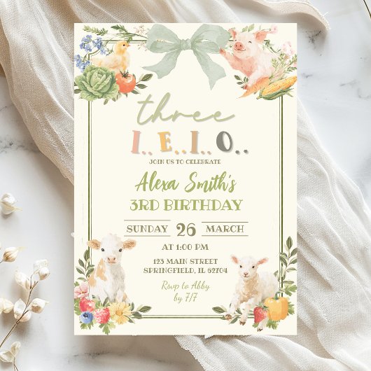 Invitation d'anniversaire des animaux de la ferme