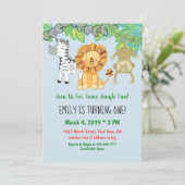 Invitation d'anniversaire des animaux de la jungle (Debout devant)