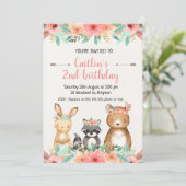 Invitation d'anniversaire des animaux des bois de (Debout devant)