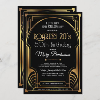 Invitation d'anniversaire des années 20