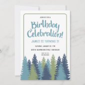 Invitation d'anniversaire des arbres rustiques (Devant)