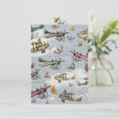 Invitation d'anniversaire des avions et papillons  (Debout devant)