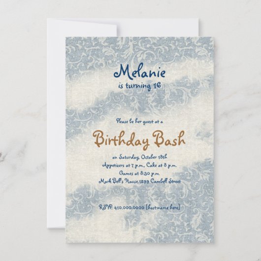 Invitation d'anniversaire des avions et papillons  (Dos)