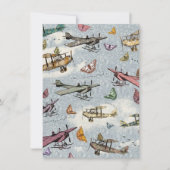 Invitation d'anniversaire des avions et papillons  (Devant)