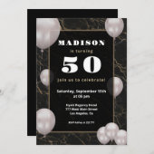 Invitation d'anniversaire des ballons (Devant / Derrière)