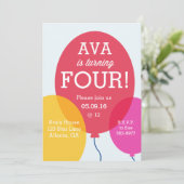 Invitation d'anniversaire des ballons (Debout devant)