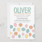 Invitation d'anniversaire des ballons (Devant)