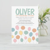 Invitation d'anniversaire des ballons (Debout devant)