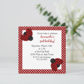 Invitation d'anniversaire des chouettes Ladybugs r (Debout devant)