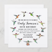 Invitation d'anniversaire des colibris (Devant / Derrière)