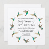 Invitation d'anniversaire des colibris (Devant / Derrière)