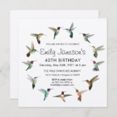 Invitation d'anniversaire des colibris (Devant / Derrière)