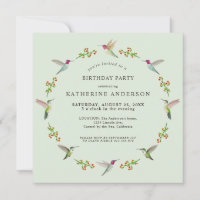 Invitation d'anniversaire des colibris d'Anna