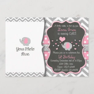 Invitation d'anniversaire des éléphants  Invitatio