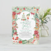 Invitation d'anniversaire des elfes de Noël (Debout devant)