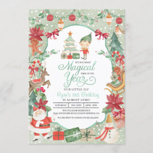 Invitation d'anniversaire des Elfes de Noël