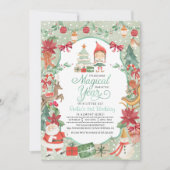 Invitation d'anniversaire des Elfes de Noël (Devant)