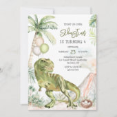 Invitation d'anniversaire des enfants dinosaures (Devant)