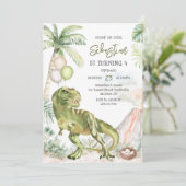 Invitation d'anniversaire des enfants dinosaures (Debout devant)
