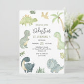 Invitation d'anniversaire des enfants dinosaures (Debout devant)
